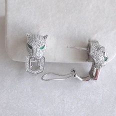Silver earrings panther