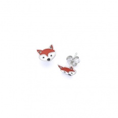 Fox silver earrings