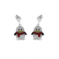 Penguin silver earrings