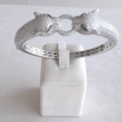Panther silver bracelet with zirconia