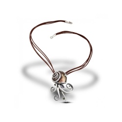 Handmade silver necklace with snail