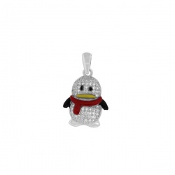 Penguin silver pendant